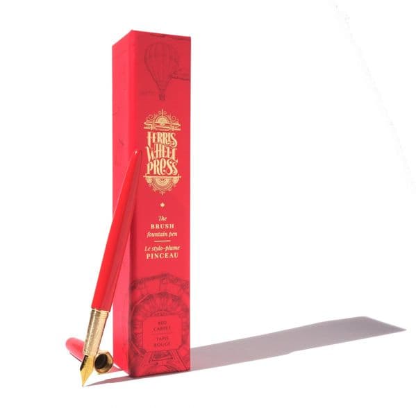 Ferris Wheel Press - Brush Fountain Pen - Red Carpet - 14-Karat plated gold nib