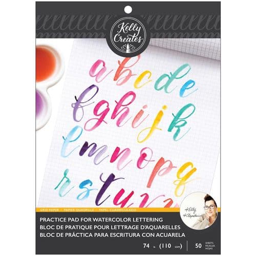 Kelly Creates - Watercolour Brush Lettering Practice Paper Pad