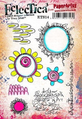PaperArtsy - Rubber Stamps - E³ Tracy Scott 14  (A5 set, trimmed, on EZ)
