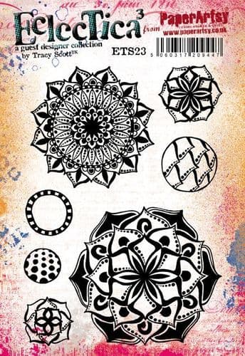 PaperArtsy - Rubber Stamps - E³ Tracy Scott 23  (A5 set, trimmed, on EZ)