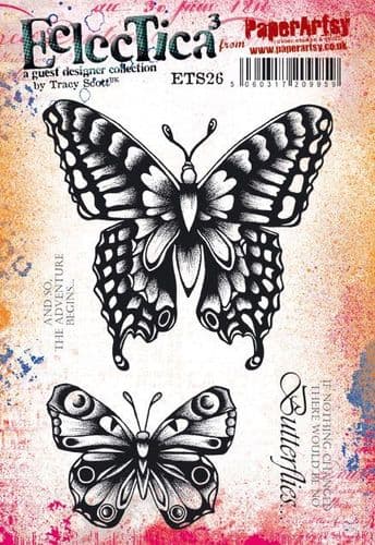 PaperArtsy - Rubber Stamps - E³ Tracy Scott 26  (A5 set, trimmed, on EZ)