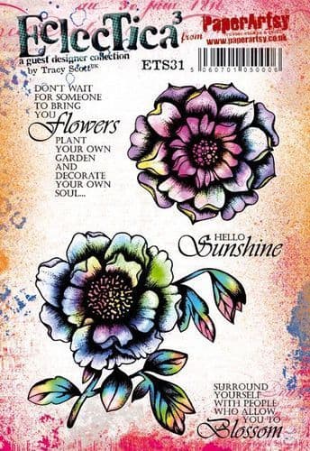 PaperArtsy - Rubber Stamps - E³ Tracy Scott 31  (A5 set, trimmed, on EZ)