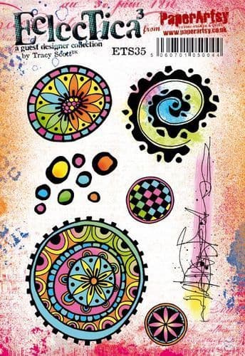PaperArtsy - Rubber Stamps - E³ Tracy Scott 35   (A5 set, trimmed, on EZ)