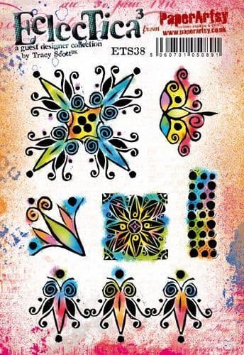PaperArtsy - Rubber Stamps - E³ Tracy Scott 38  (A5 set, trimmed, on EZ) 