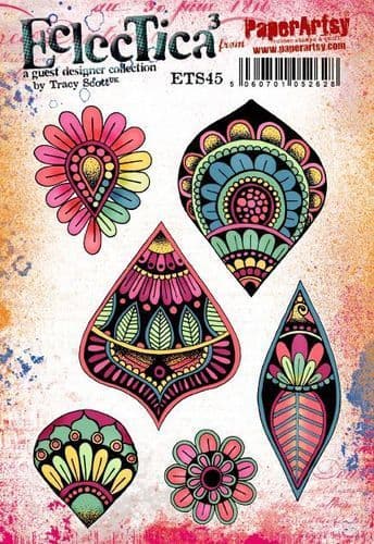 PaperArtsy - Rubber Stamps - E³ Tracy Scott 45  (A5 set, trimmed, on EZ)