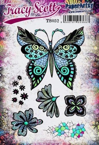 PaperArtsy - Rubber Stamps - E³ Tracy Scott 52 (A5 set, trimmed, on EZ)