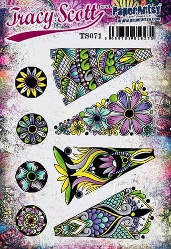PaperArtsy - Rubber Stamps - E³ Tracy Scott 71 (A5 set, trimmed, on EZ)