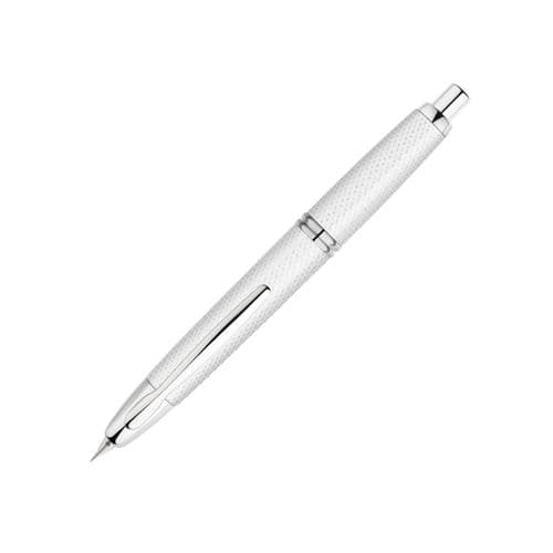 Pilot - Capless Fountain Pen - Rhodium Trim - Graphite White (medium nib)