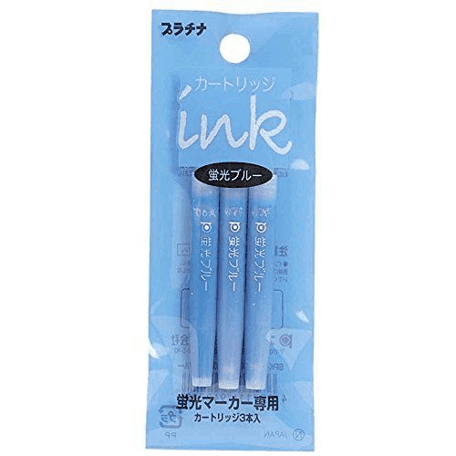 Platinum - Ink Cartridge 3pk - Highlighter Blue