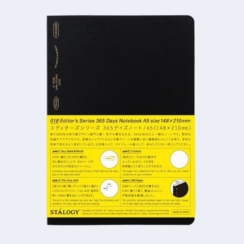 Stalogy - Editors Series - 365 Days Notebook A5 - Black