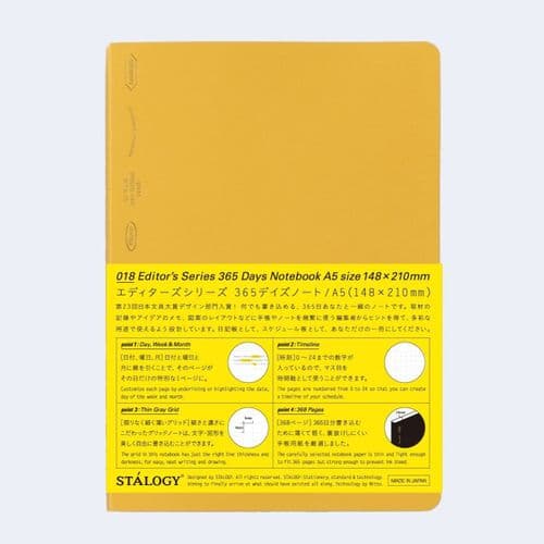 Stalogy - Editors Series - 365 Days Notebook A5 - Yellow