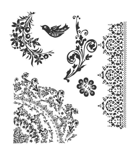 Tim Holtz - Rubber Stamps - CMS059 - Floral Tattoo