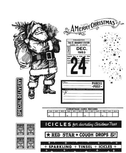 Tim Holtz - Rubber Stamps - CMS423 - Vintage Holidays 