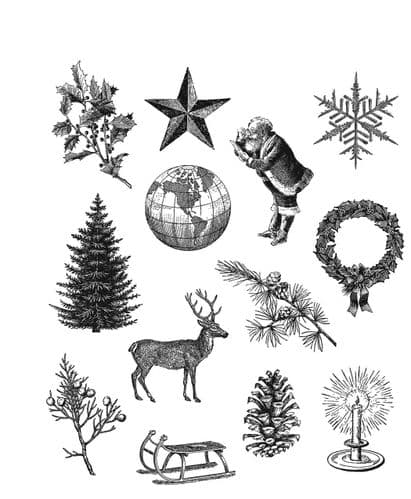 Tim Holtz - Rubber Stamps - CMS441 - Holiday Things 