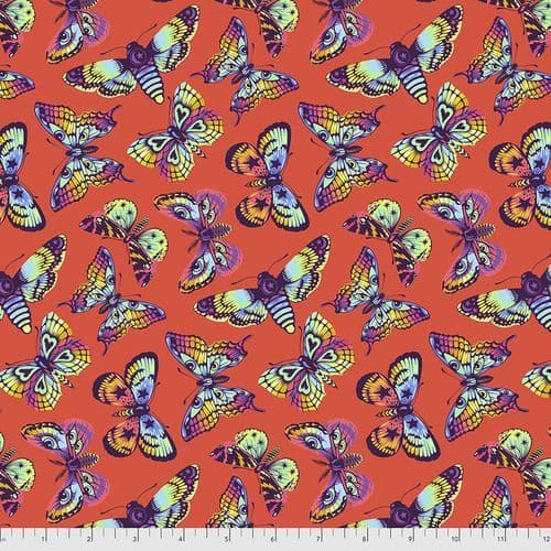 Tula Pink Fabric - DayDreamer Collection - 50cm - Butterfly Kisses - Papaya