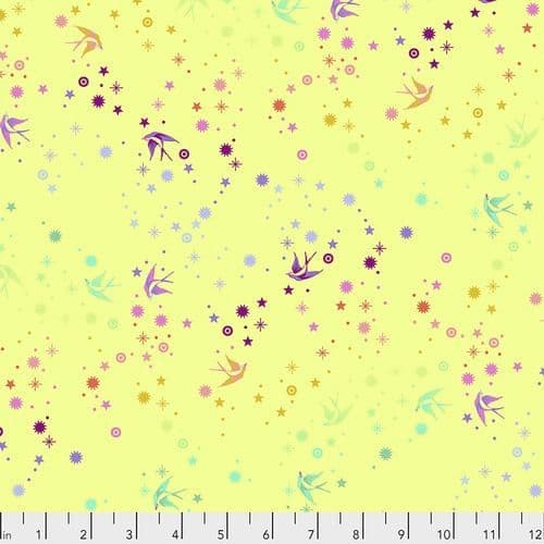 Tula Pink Fabric - True Colours - Fairy Dust - Lime