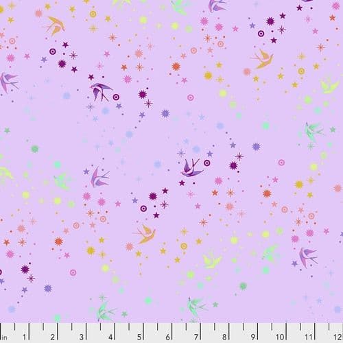 Tula Pink Fabric - True Colours - Fairy Flakes - Lavender