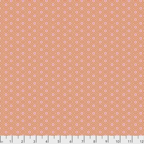 Tula Pink Fabric - True Colours - Hexy - Peach Blossom