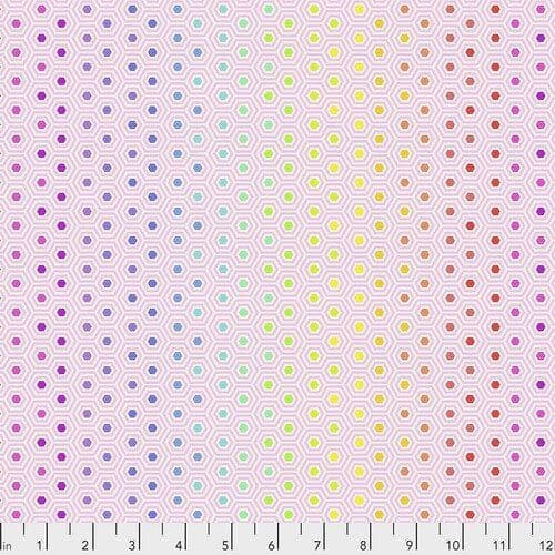 Tula Pink Fabric - True Colours - Hexy Rainbow - Shell