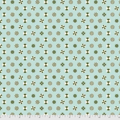 Tula Pink - Holiday Homies Flannel - 50cm - Peppermint Stars - Pine Fresh 