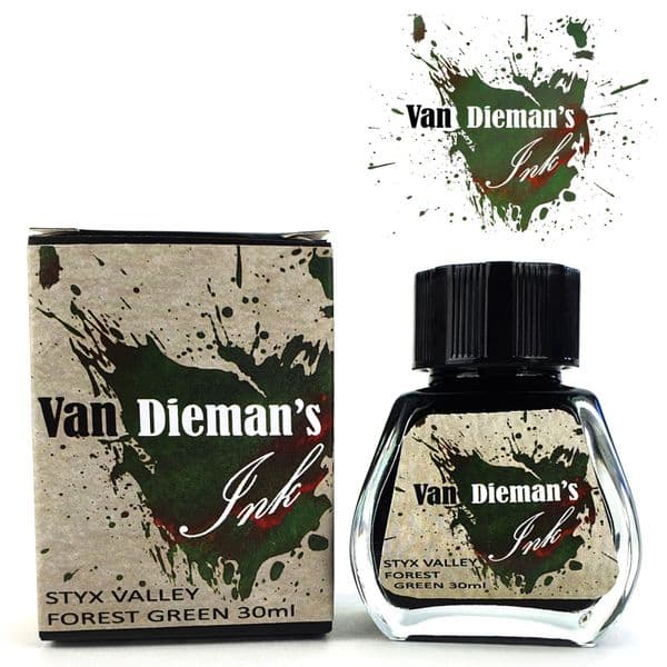 Van Dieman Inks - Series #1 The original Colours of Tasmania -  30ml Styx Valley Forest Green