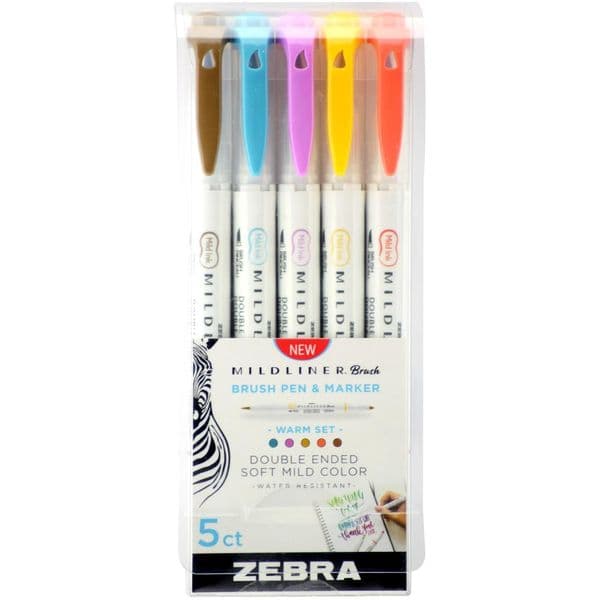 Zebra Pens - Mildliners - Brush Pen Set - Warm