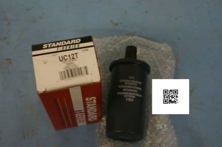 1956-1974 Corvette C1 C2 C3 Ignition Coil, Standard UC12, External Resistor Required, New In Box