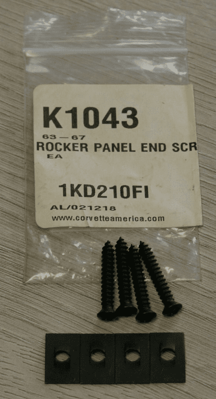 1963-1967 C2 Corvette, Rocker Panel End Screws/Nuts, CA-K1043,New