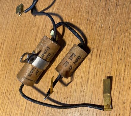 1964-1967 C2 .47 MFD CAPACITOR for brake switch plus another smaller free