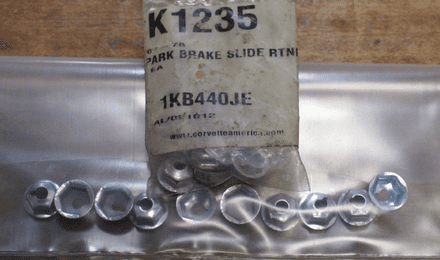 1968-79 Park Brake Slide Retainer Nuts 10pcs, K1235,New