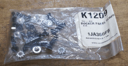 1970-82 Rocker Panel Screw Set W/Nuts & Washers,K1209,New