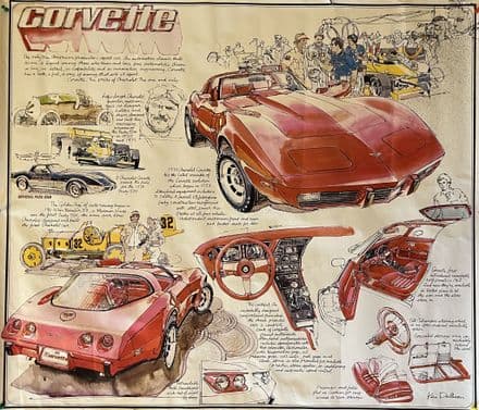 1979 Corvette Ken Dallison poster  31"x 36" 79x92cms "the best Corvette artwork ever!"