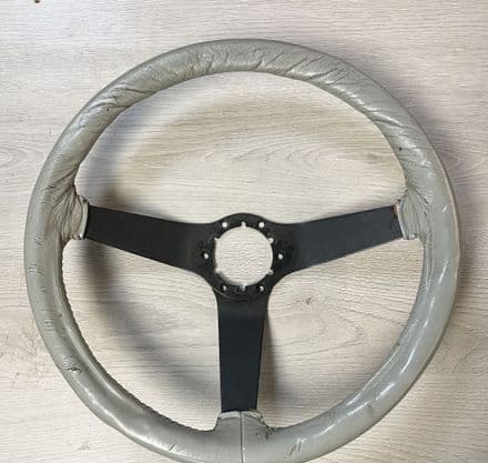 1980 1982 0yster leather Corvette  leather steering wheel , used needs recovering