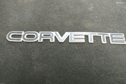 1984-1990 C4 Corvette,Rear Bumper Emblem,Silver Outline,Used