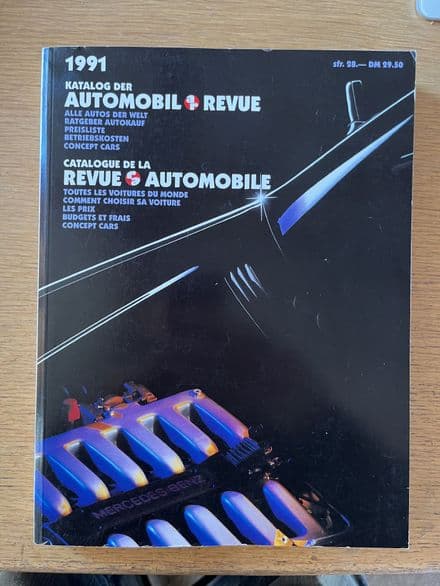 1991 Hallwag AG Automobil Revue Automobile   #  86 German- French  World Car Catalogue & Specs