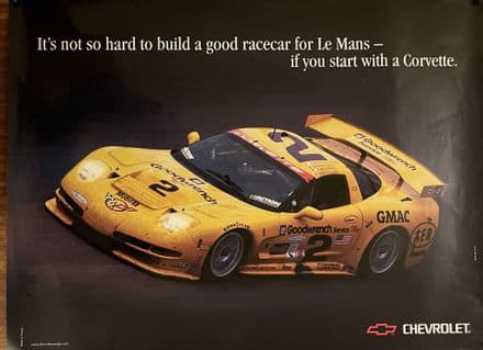 2000 Corvette C5R #2 GM LE MANS , Ron Fellows etc  poster  24"x 31" 59x79 cms (1)