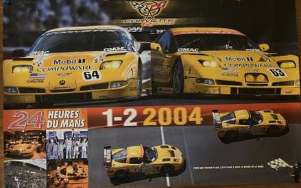 2004 Corvette C5R #64 #63 GM LE MANS 24hr poster  24"x 36" 61x92cms