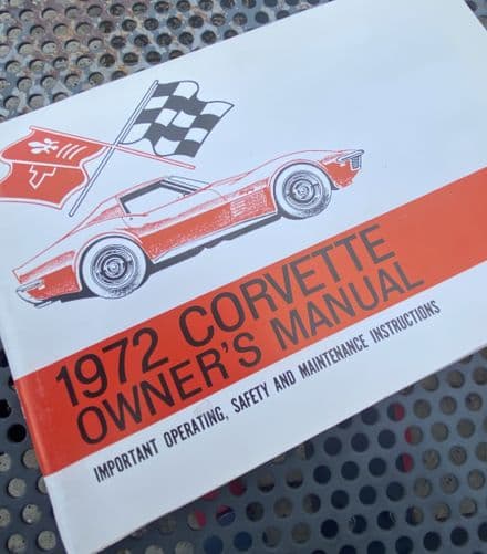 GM OEM 1972 Corvette Owner's  Manual   OM-72