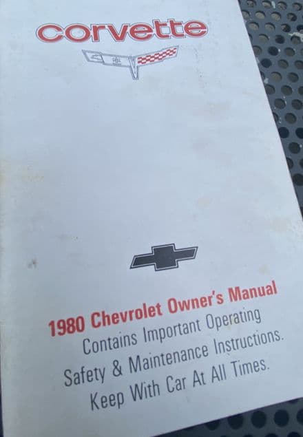GM OEM 1980 Corvette Owner's  Manual   OM-80u used
