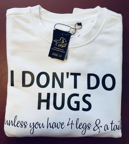 Eliza T Don’t Do Hugs Ladies Sweater - Bold White