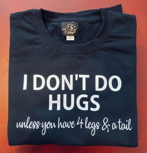 Eliza T Don’t Do Hugs Unisex Sweater - Bold Black