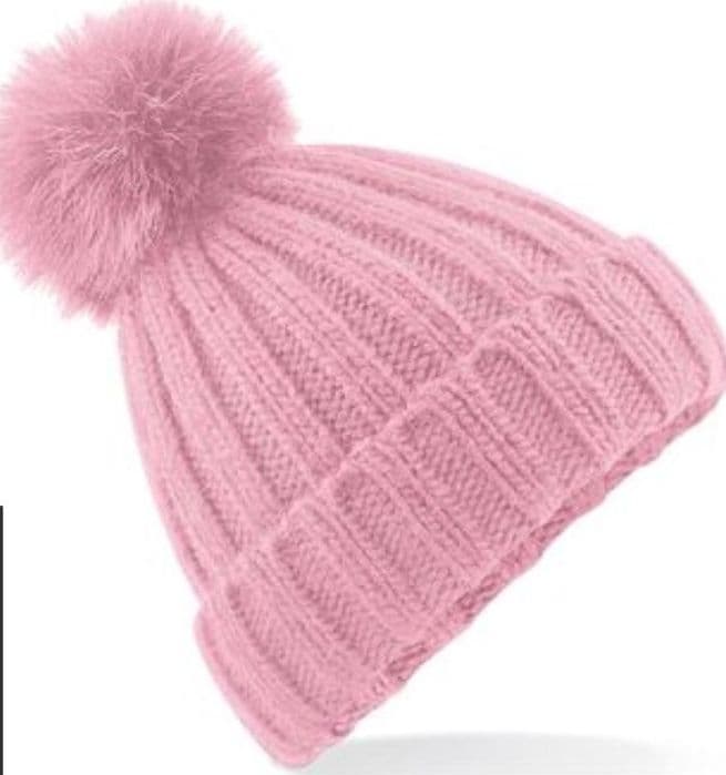 Eliza T Dusty Pink Pom Pom Hat