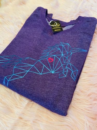 Eliza T Imperfectly Perfect Geometric Unicorn Sweater - Soft Purple