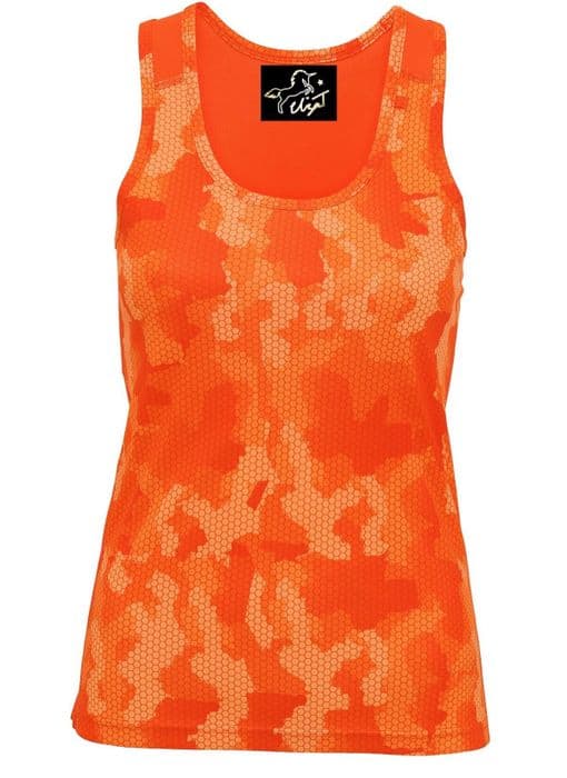 Eliza T Performance Vest - Hot Orange Camo **REDUCED FROM £18