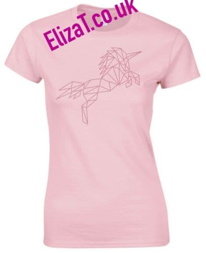 Eliza T Tee Imperfectly Perfect Geometric Unicorn - Powdered Rose
