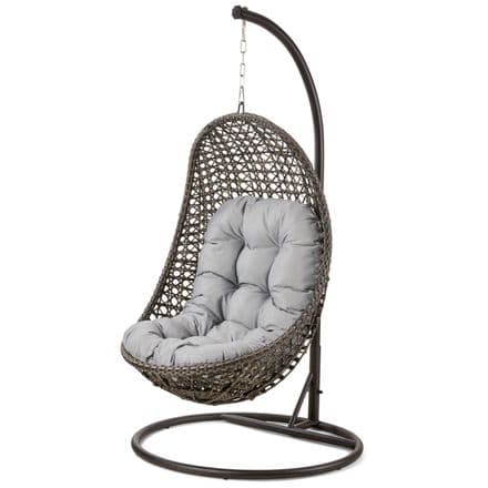 Maze Rattan Malibu Hanging Chair in Grey