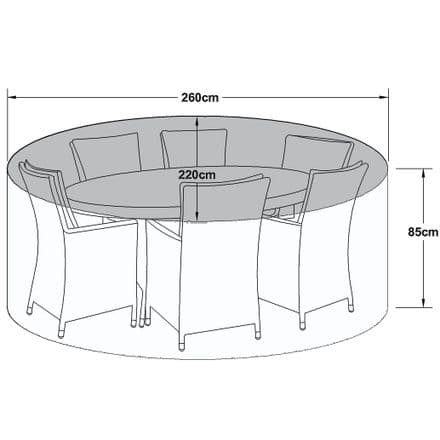 Outdoor Cover for 6 Seat Oval Dining Set