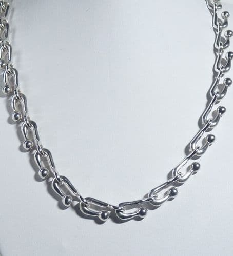 925 Hand Crafted Sterling Silver Solid Hand Crafted Necklace.