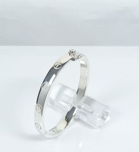 925 Solid Sterling Silver Designer Inspired Bangle That Opens