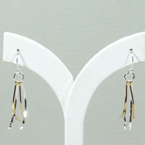 925 Sterling Silver Drop Interlinked  Earrings with 18ct Pink Gold